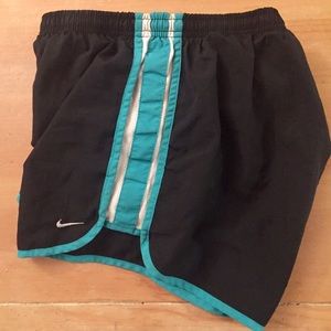 Nike Dri Fit Running Shorts Black and Teal